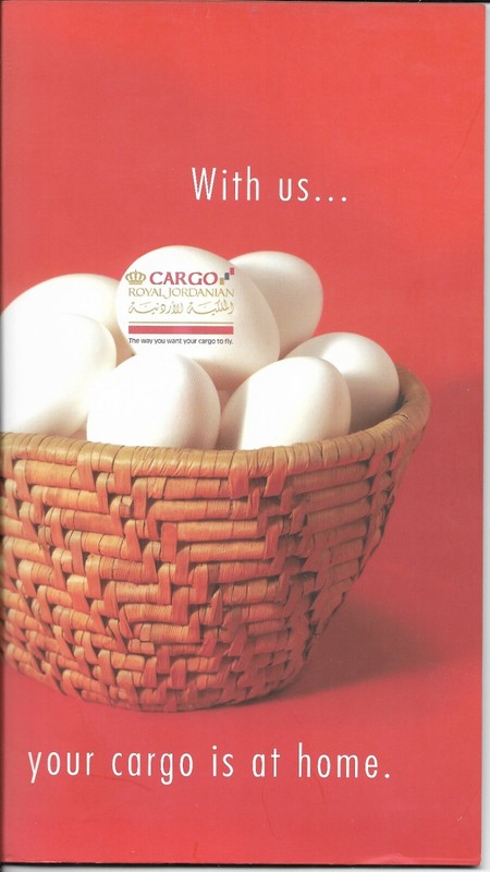 VINTAGE RJ (ROYAL JORDANIAN AIRLINE) CARGO BROCHURE  YOUR CARGO IS AT HOME