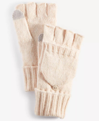 On 34th Women's Wide-Ribbed Pop Top Gloves, OAT, One Size