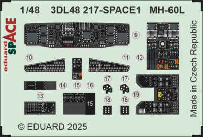 MW22 EDUARD 3DL48217 MH-60L SPACE 1/48  3D DECAL for ICM