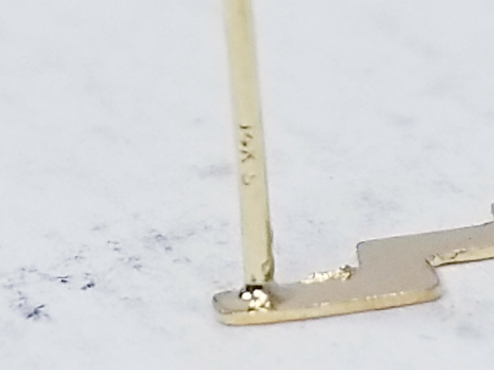 SOLID LIGHTNING BOLT STUD EARRING 14K - image 5