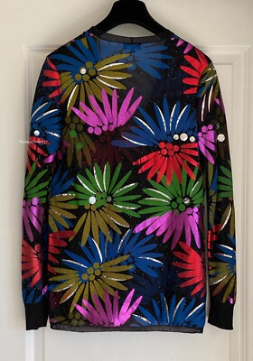 $3200 17C CUBA CHANEL MULTICOLOR CC LOGO EMBELLISHED CARDIGAN