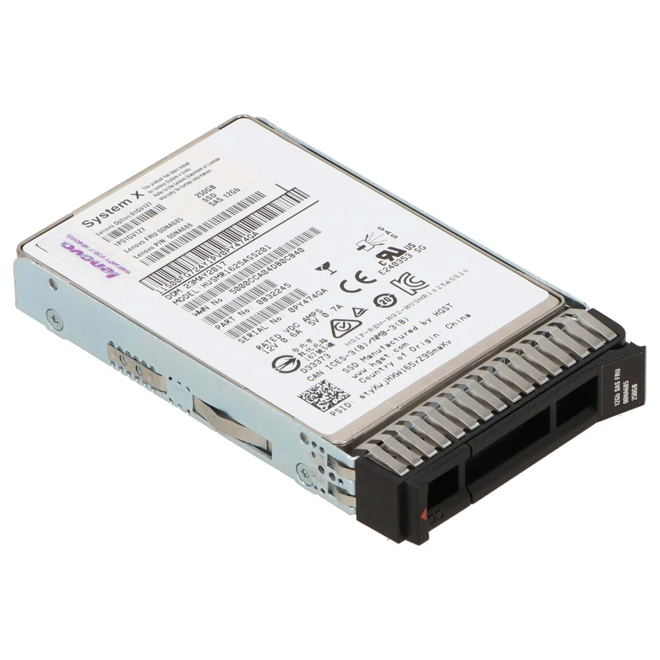 Lenovo SAS SSD 250GB SAS 12G SFF - 00NA685 01GV127 HUSMR1625ASS201