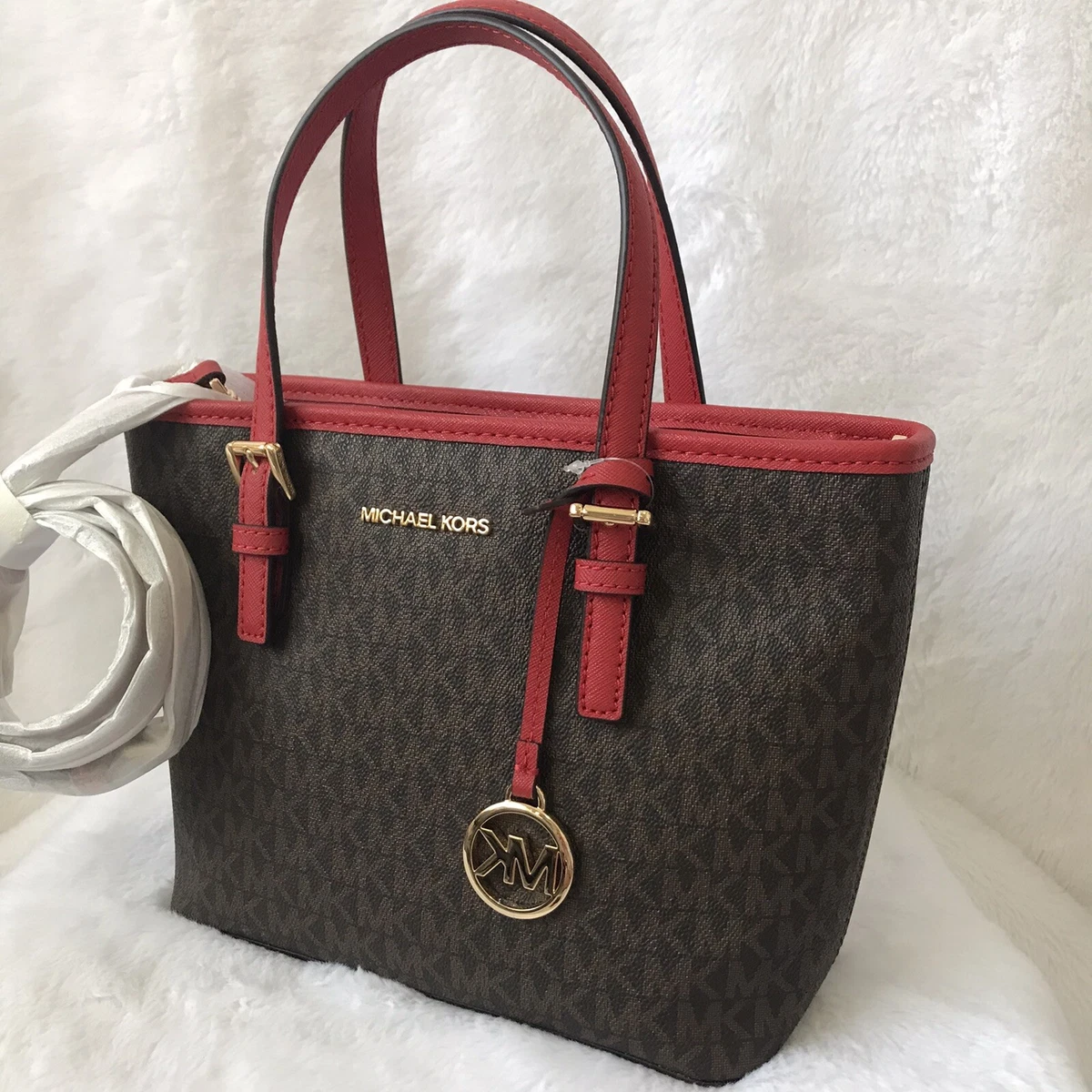 michael kors jet set tote brown