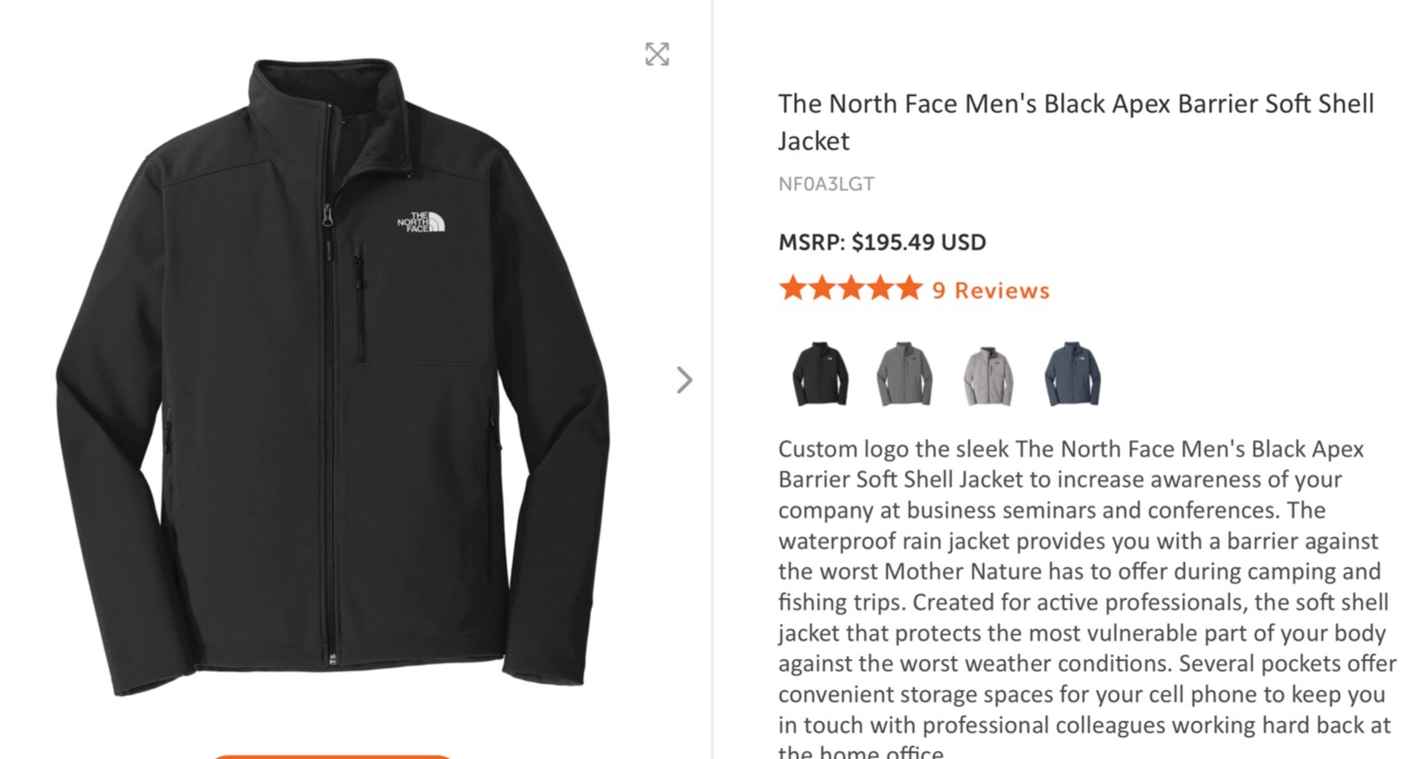 Apex Barrier Soft Shell Jacket Size 
