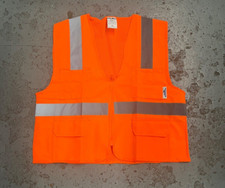 Orange High Visibility Safety Vest , ANSI/ ISEA 107-2015 Class 2 6 Pockets