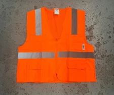 Orange  High Visibility  Safety Vest , ANSI/ ISEA 107-2015  Class 2 (6 )Pockets