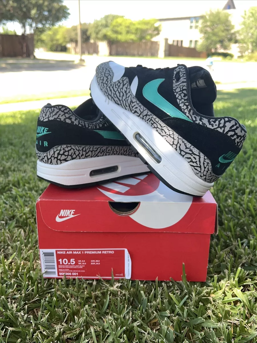 Men’s Nike Air Max 1 Retro Atmos Elephant Size 10.5 2017 908366-001 Lace Locks
