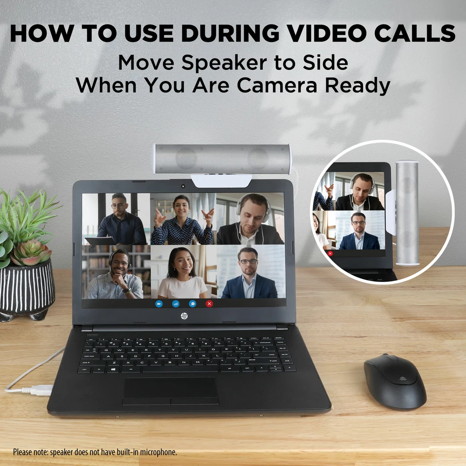 USB Laptop Computer Speaker with Clip-On Portable Soundbar Design - Image 4 of 4