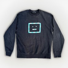 ACNE STUDIOS Black Forba Check Face Sweatshir...
