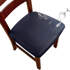Waterproof PU Leather Seat Covers for Dining Chairs,Chair Seat Covers Set of 4,