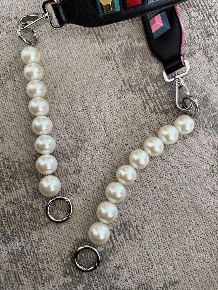 FENDI ремень вы сотового телефона ремень жемчуг наплечная кожаная сумка подвеска темно-синий женщин - Изображение 4 из 4