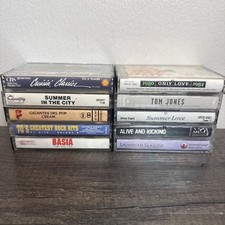 Oldies Pop Rock Cassette Lot 10 Tom Jones Basia 70s Hits Cream Classics