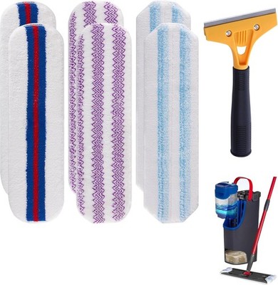 6 Pack Mop Replacement Pads Compatible with O Cedar H2pro Flat Mop System, Mi...