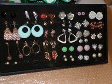 Jewelry Lot Earrings Clip On Rhinestone Non-Pierced more 634D