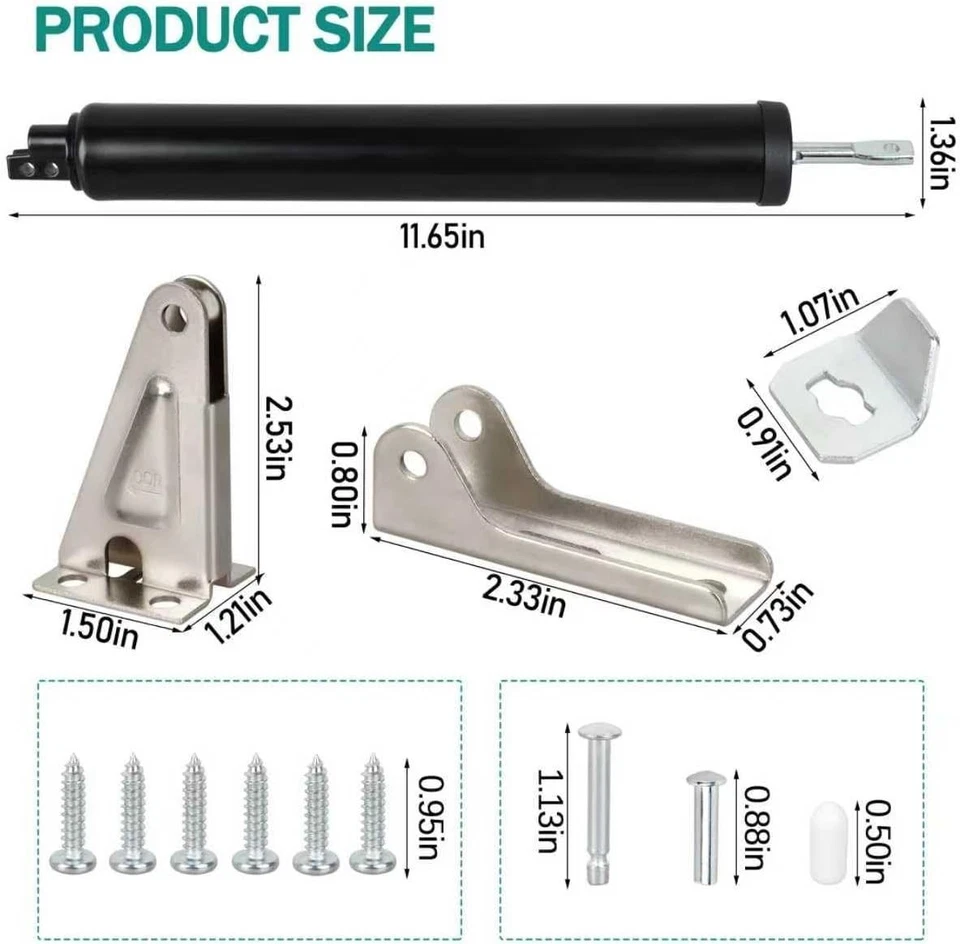 Kit de cierre de puerta de pantalla de seguridad contra tormentas cerrador de puerta resistente negro 2 piezas Foto 3 de 4