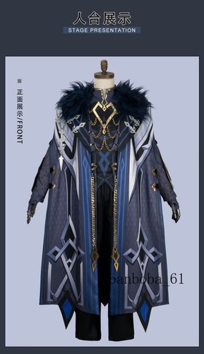 Genshin Impact II Capitano Cosplay Capa Negra Disfraz Conjunto Completo Ropa Poliéster - Imagen 9 de 26