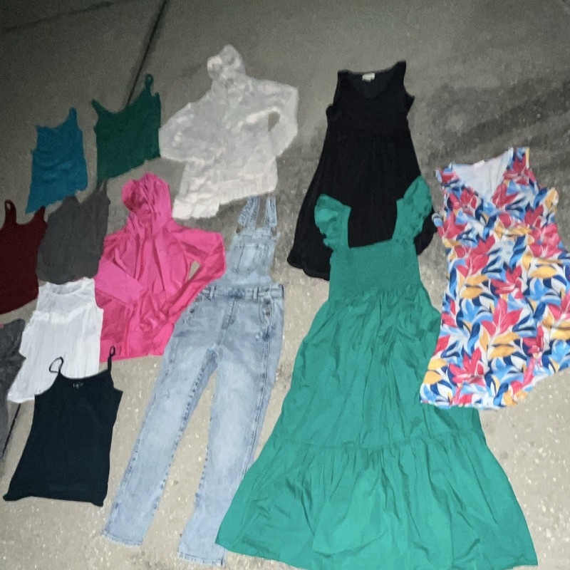 LOFT Mixed Clothing Lot Black Cami, Denim Overalls, Dresses & Tops Floral