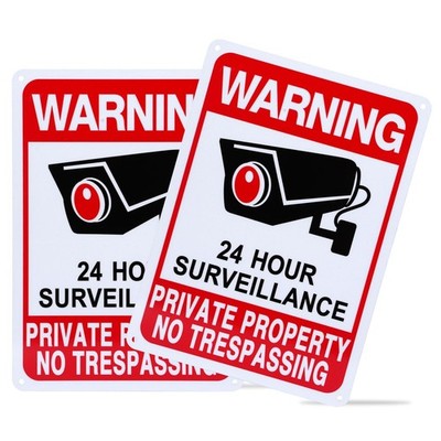 No Trespassing Signs Private Property Waterproof Metal Sign 10 x 7 In 2 Pk