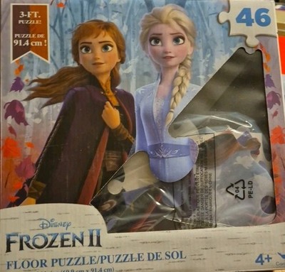 BRAND NEW! Frozen II 46 Piece Cardboard Floor Puzzle Anna Elsa SEALED!