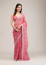 Indian Bollywood Wedding Party Wear Sari Women Blouse Pakistani Designer Saree