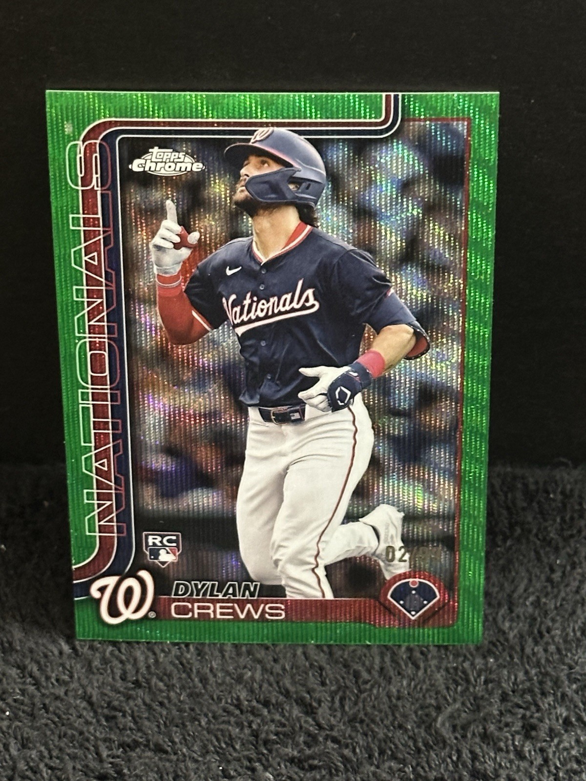 Dylan Crews 2025 Topps Chrome Green Wave Refractor RC /99 Rookie #146