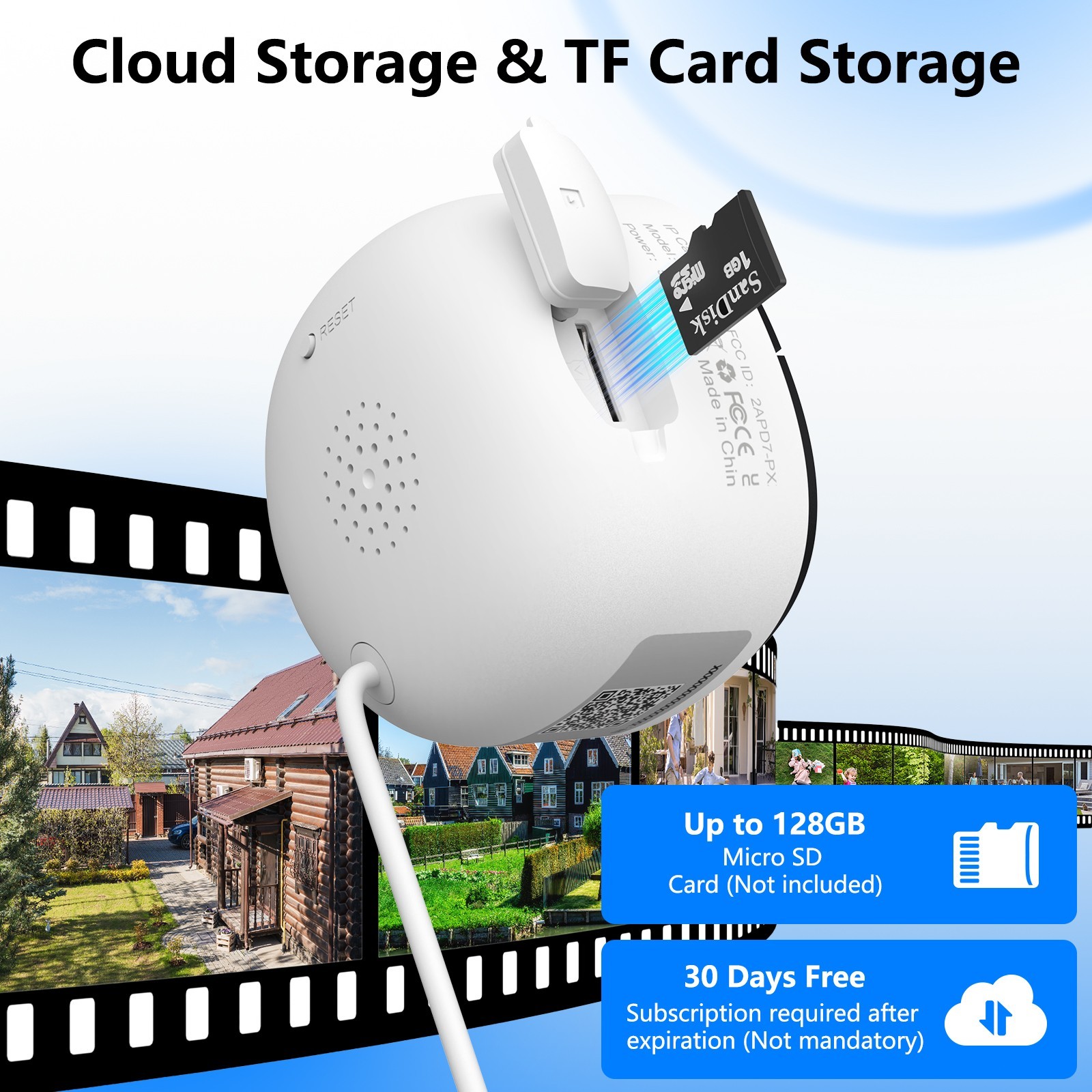 Wansview 2K Window Camera WIFI Security Camera Color Night Vision Ai Detection