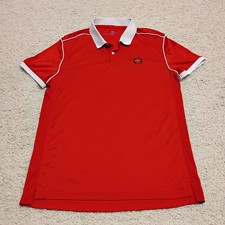 Sergio Tacchini Shirt Mens Small Red Performance Court Golf Tennis Polo Workout