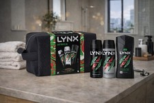 Lynx Africa Mens Gift Set Wash Bag Body Spray Shower Gel Duo Body Wash