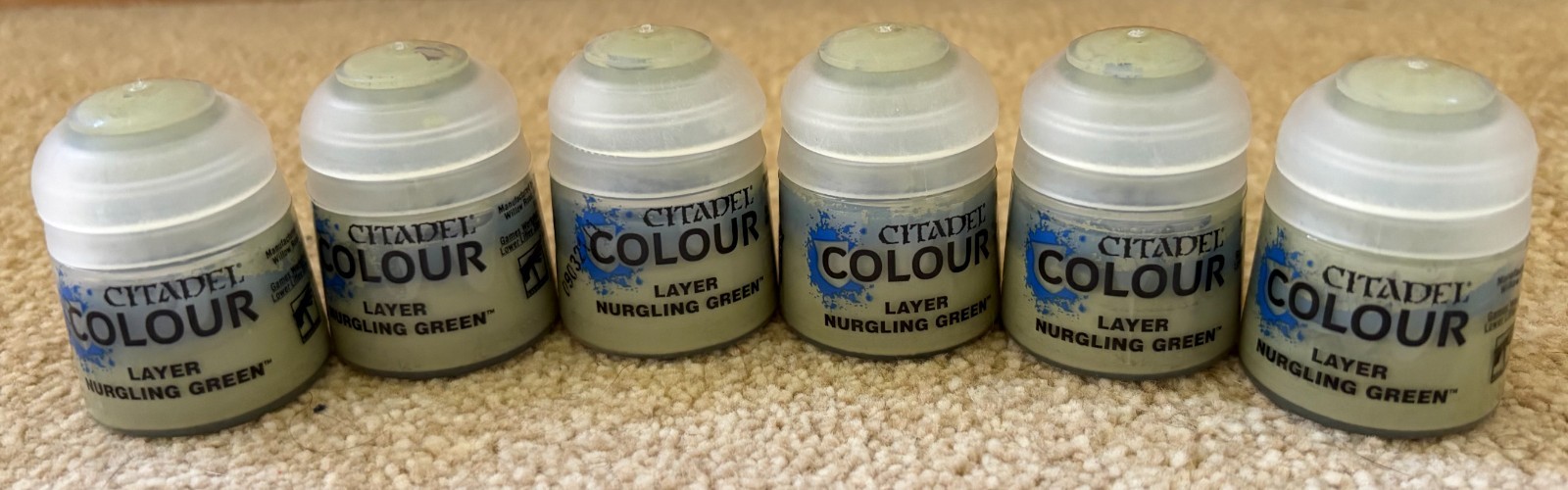 Games Workshop Citadel Layer Paint Nurgling Green (12ml) Bundle of 6