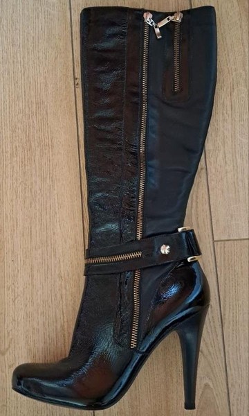 Women Dune London Boots Black Leather 38 #3P82