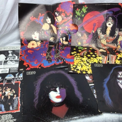 Lot Of 3 Vintage Original Pressing LPs/Sleeves/Art/Hear N Aid/Kiss/Ace Frehley