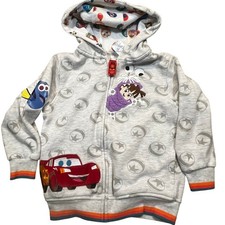 Disney Cars Hoodie Boys 6 Lightning McQueen Zip Up Pixar Monsters Inc Sweatshirt