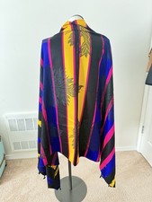 Handwoven scarf/ blanket. African Print Scarf Head Wrap Turquoise, Pink, Yellow