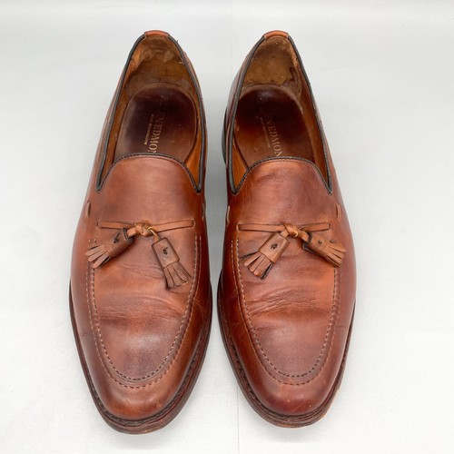 Allen Edmonds Herren 12 E Grayson Quaste Halbschuh Schuhe Braun Leder Slipper Elegant