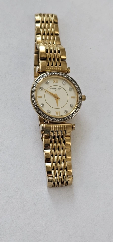 Reloj Suizo Wittnauer Stratford Diamante 12R34 Con Cristal de Zafiro - Nuevo Batt Foto 3 de 4