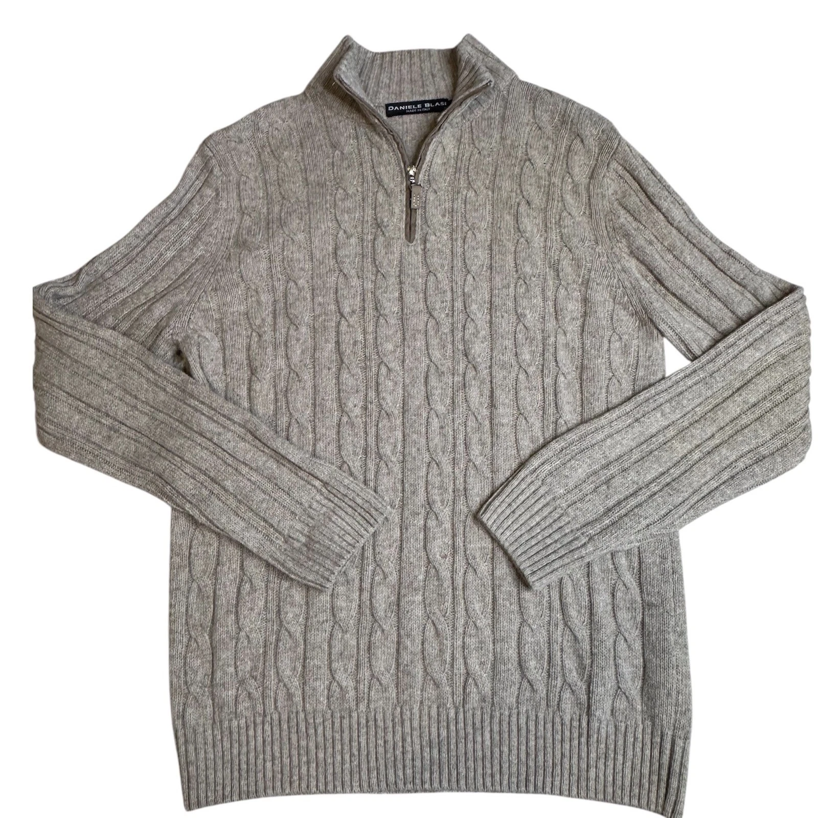 Daniele Blasi Cable Knit Wool Pullover Sweater Men's Large Luxury Designer