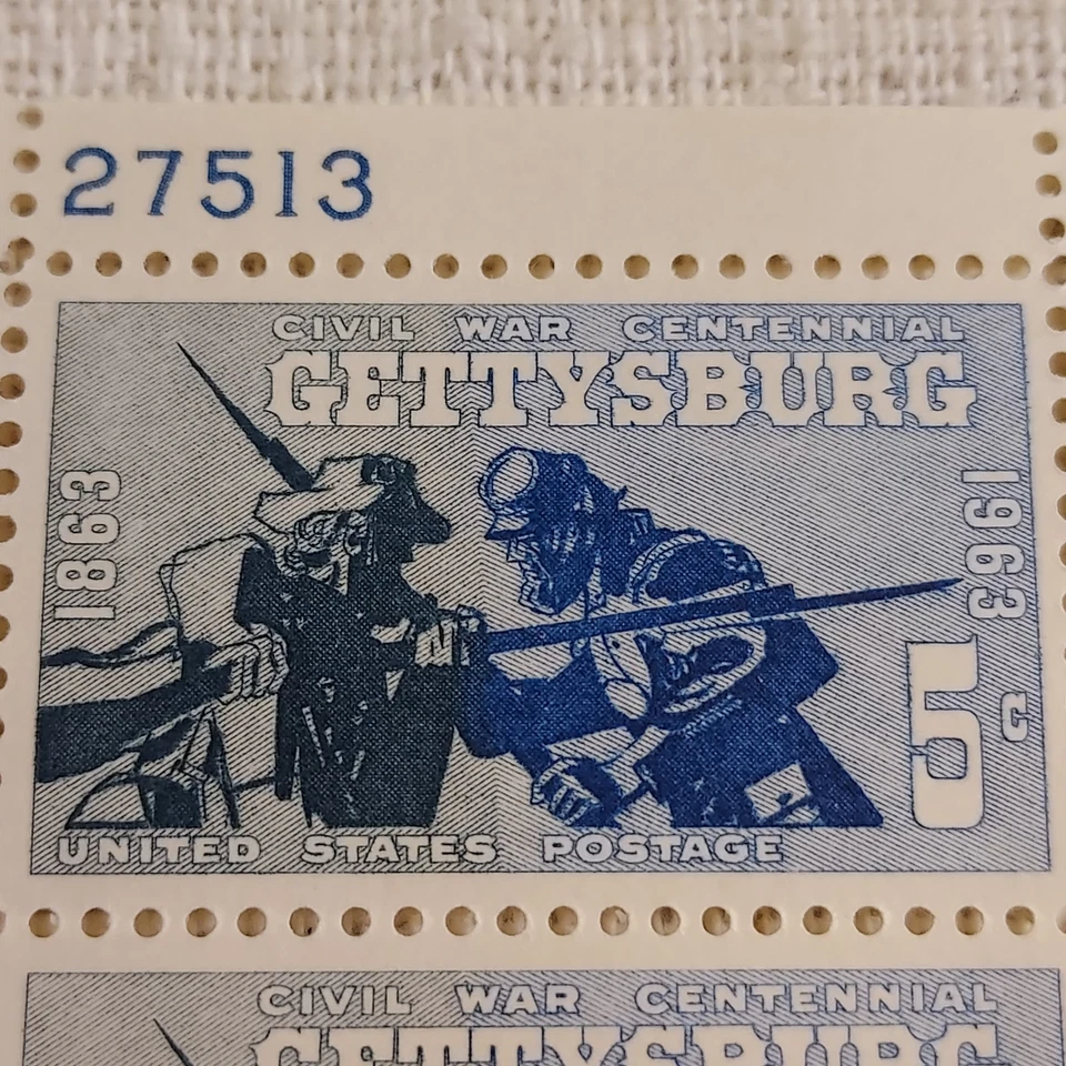 Stamps-Block of 4 #1180-5 cent-Gettysburg anniversary-issued 1963 - Image 3 of 4