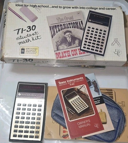 Texas Instruments TI30 Calculator Student Math Kit Boxed Complete | eBay