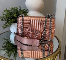 Prada Metallic Snakeskin Bag Shoulder/Crossbody Ayers Impunture Rose Gold RARE*