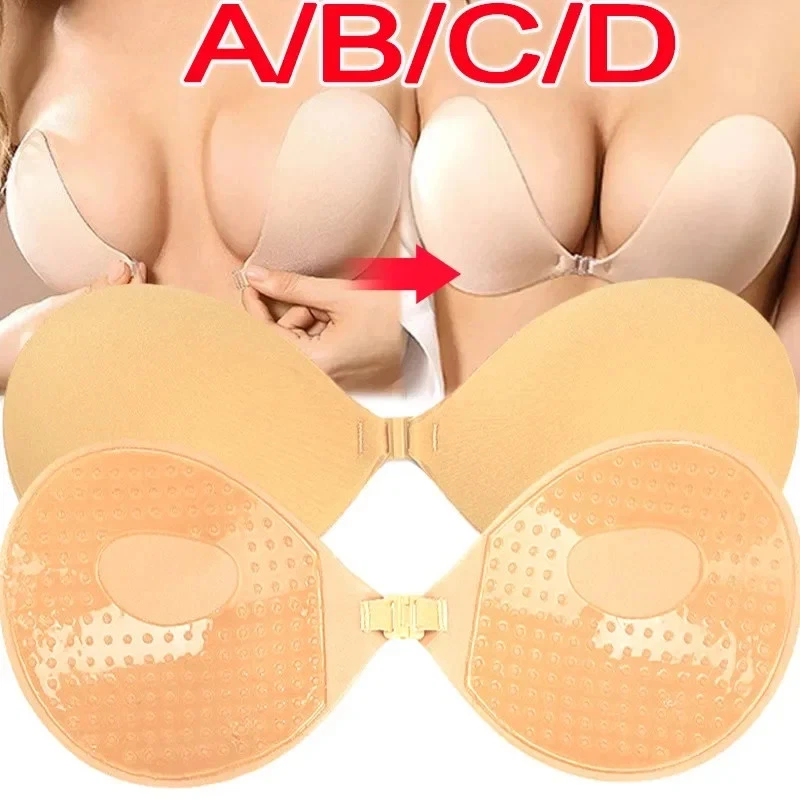 Sujetador push up de silicona sin tirantes adhesivo cubierta para pezones bralette lencería sin costuras Foto 2 de 4