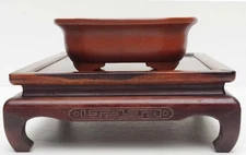 Bonsai Pot Tokoname Zenigo Unglazed MOKKO Shape Width 7.05 in / 17.9 cm