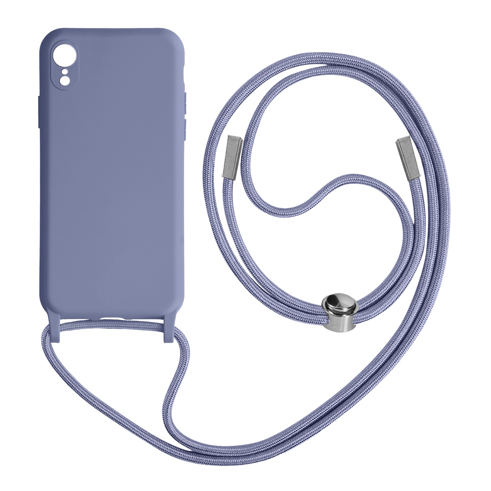 Coque semi-rigide iPhone XR noire Avizar avec cordon de cou ajusté