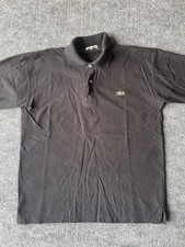 Vtg Lacoste Chemise Made in France Men  s Polo Shirt Black Short Sleeve Medium