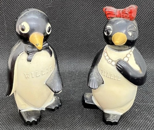 Vintage Willie and Millie Penguin Salt & Pepper Shakers~ Kool Cigarettes~1950's - Picture 1 of 5