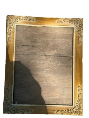 ATQ VTG Wood 12x16  Gold Rococo Gesso Frame Ornate Painting Ornate