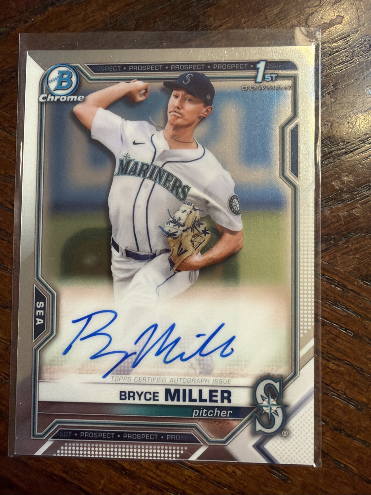 2021 Bowman Draft - Chrome Draft Pick Autographs Bryce Miller #CDA-BMI RC