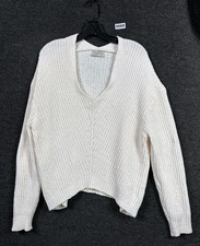Urban Outfitters Sweater Women's Size M Ivory V-Neck Pullover Cozy