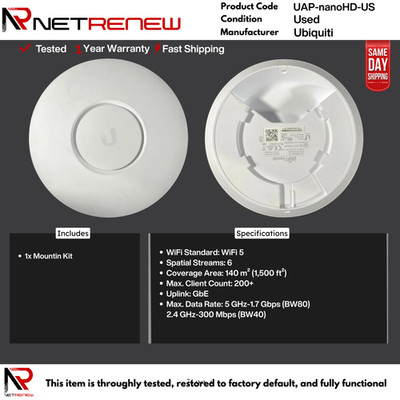 UAP-nanoHD Ubiquiti UniFi nanoHD  Access Point 4x4 MU-MIMO 802.11ac Wave-2
