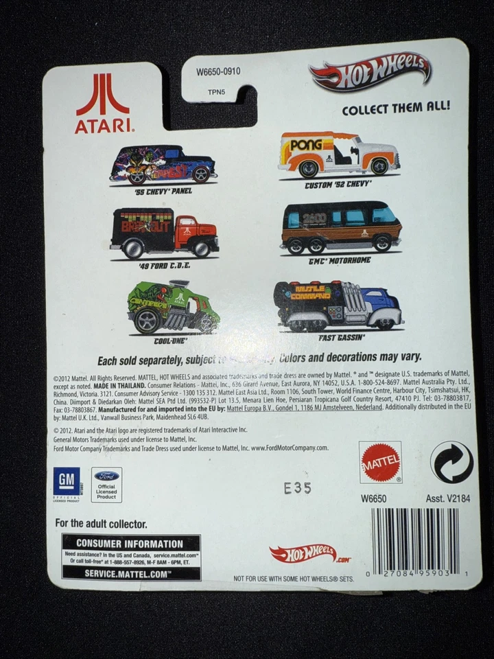 2012 HOT WHEELS ПОП-КУЛЬТУРА ATARI GMC MOTORHOME ATARI 2600 НАСТОЯЩИЕ РАЙДЕРЫ AR5 - Изображение 2 из 3
