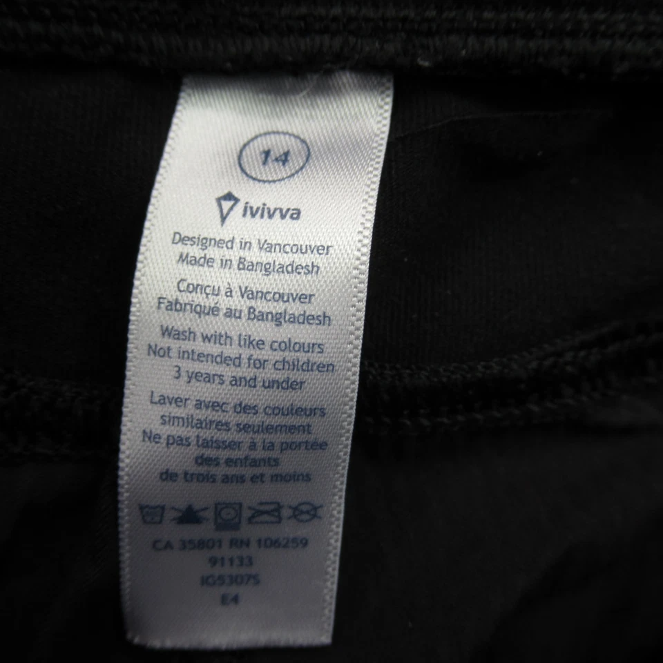 Ivivva Pants Girls 14 Straight Leg Zip Pocket Outdoors Black Drawstring Chino - Image 3 of 4